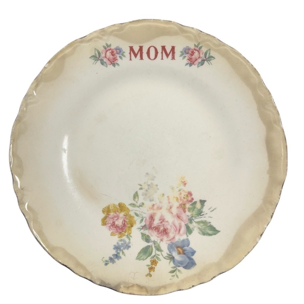 Vintage Floral Mom Plate